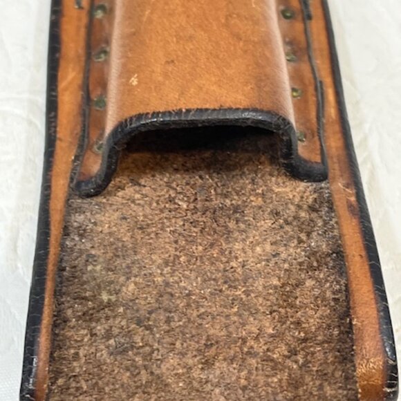VTG '74 Handmade Brown Leather Tool/Knife Holder for Belt Rugged 6.5" Long - Picture 8 of 16